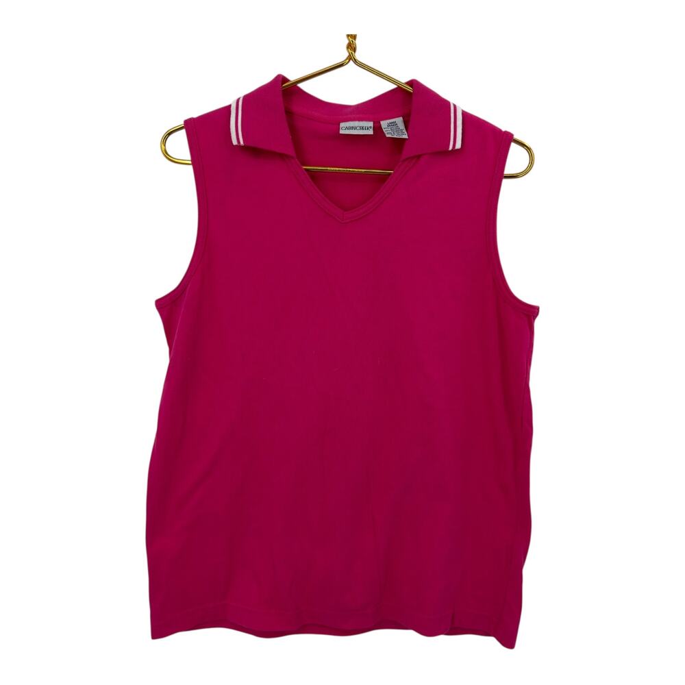 Cabin Creek Pink Sleeveless Polo Top‎ - Women's Size Large